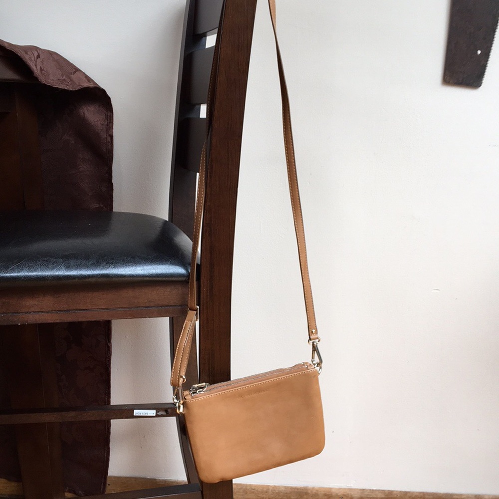 Banana Republic leather double zip crossbody bag